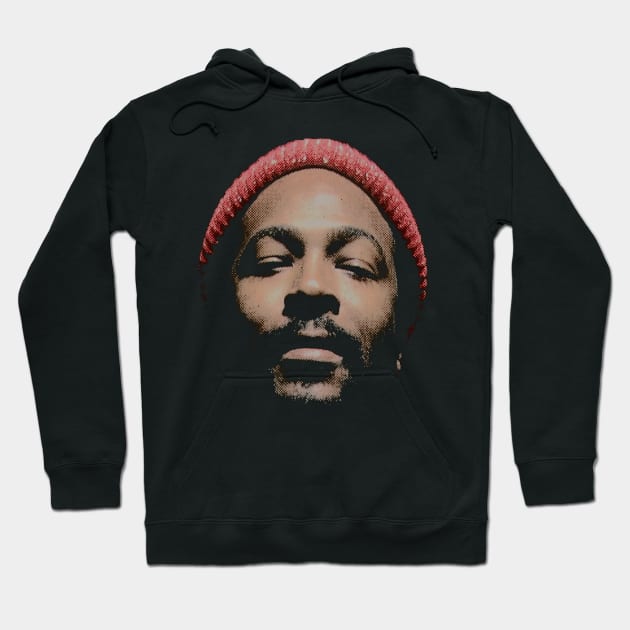 Marvin Gaye-90s Style -Grunge Halftone Hoodie by Mr.FansArt